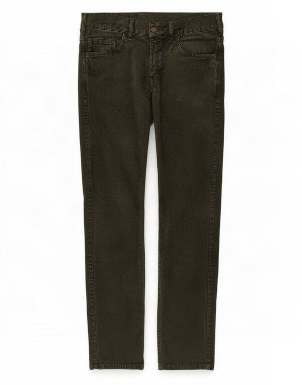 Pantaloni slim in velluto a coste da uomo Tommy Hilfiger W30 L32 cotone verde
