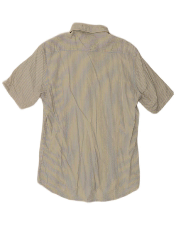 Camicia Kappa Uomo Manica Corta XL Cotone Rigato Blu