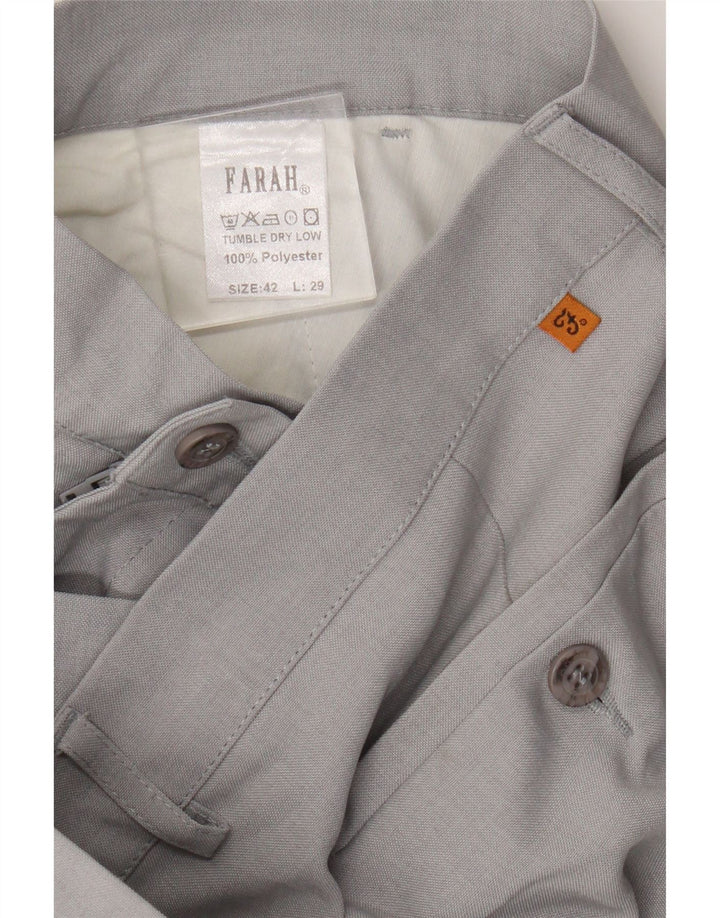 Pantaloni chino dritti da uomo Farah W42 L29 poliestere grigio