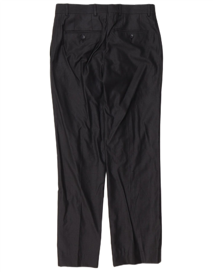 Pantaloni da abito dritti da uomo Zara EU 38 Small W30 L30 Poliestere nero