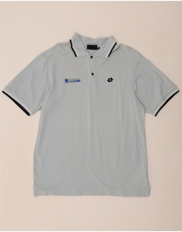 Polo da uomo Lotto XL in cotone a righe blu