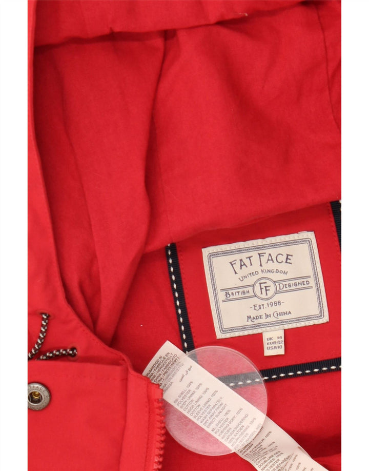 Giacca Parka con cappuccio da donna Fat Face UK 14 Large Rosso Poliestere