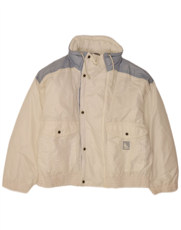 Luhta Giacca imbottita da uomo dal taglio ampio UK 42 Large Poliestere color block bianco