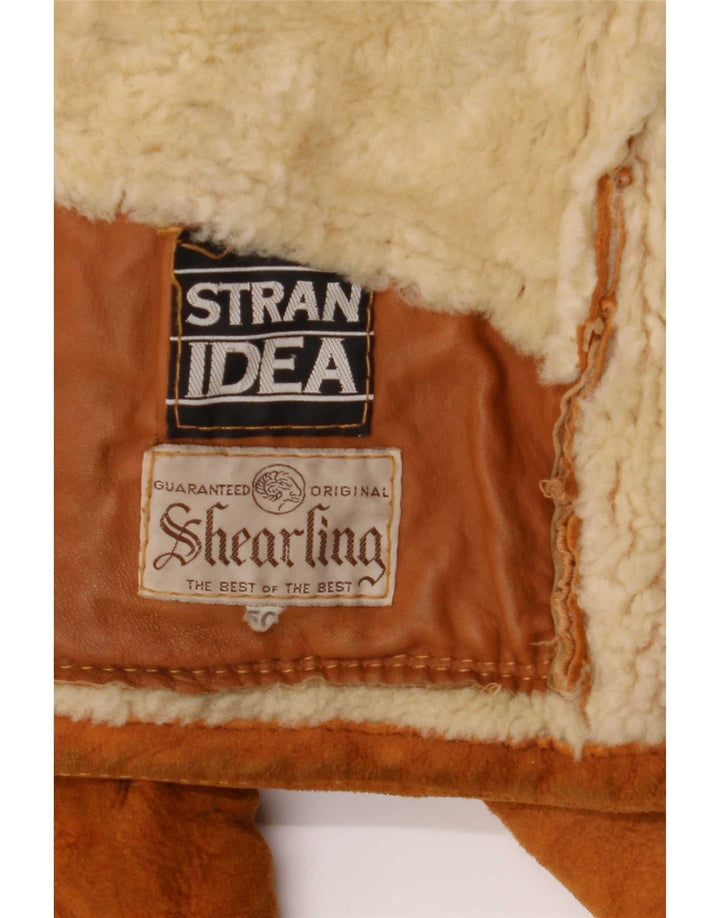 Giubbotto shearling vintage da uomo IT 50 grande beige