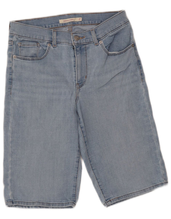 LEVI'S Womens Denim Bermuda Shorts W27 Small Blue Cotton