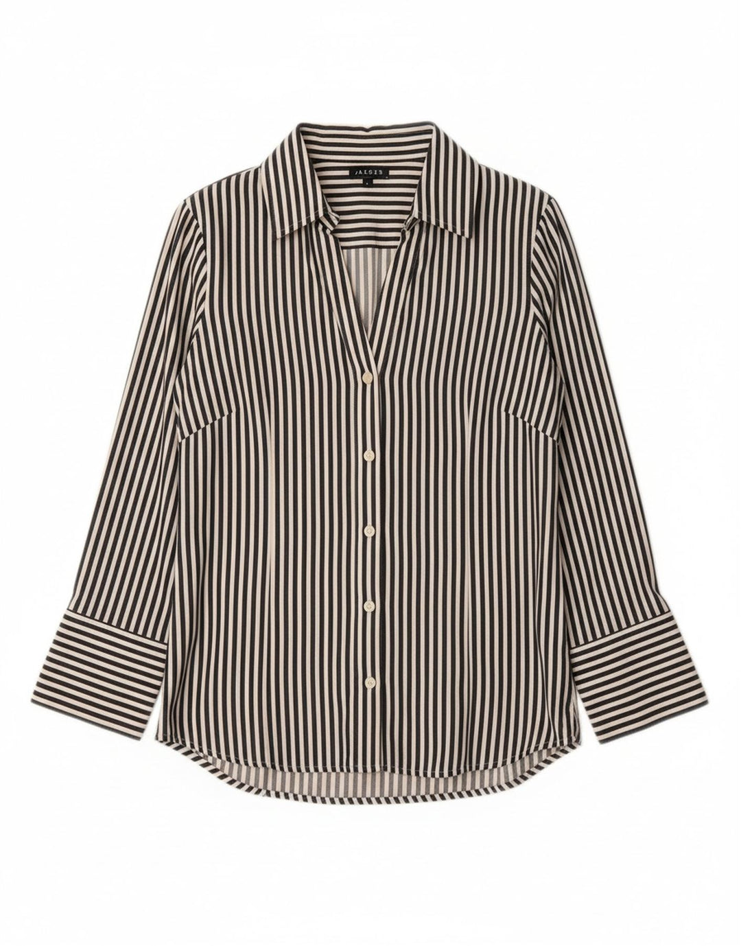 JAEGER Womens Shirt UK 8 Small Blue Pinstripe Cotton