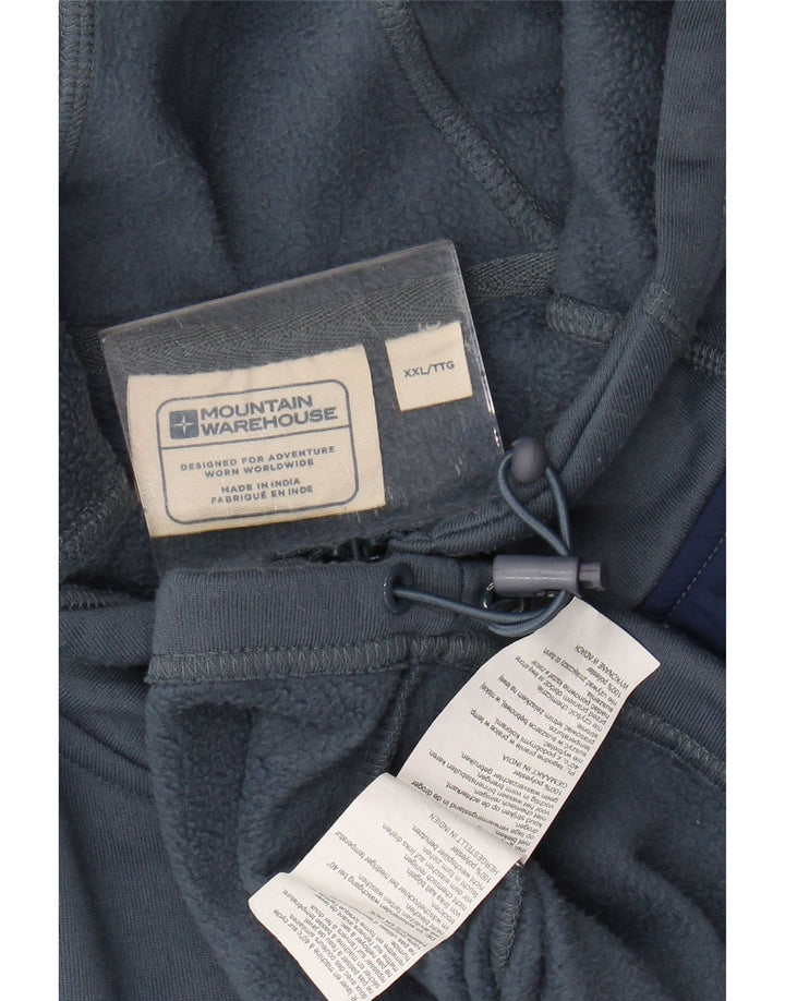 MOUNTAIN WAREHOUSE Felpa con cappuccio e zip da uomo 2XL poliestere blu