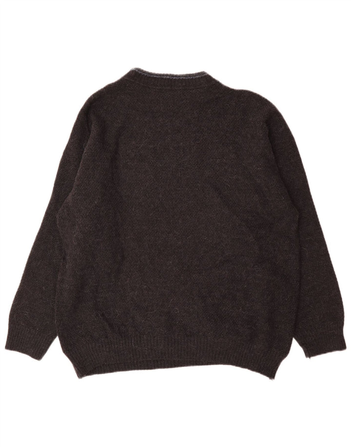 Maglione vintage da uomo con collo dolcevita geometrico medio multicolore