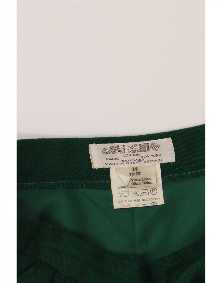 Gonna a trapezio da donna Jaeger UK 14 media W26 lana verde