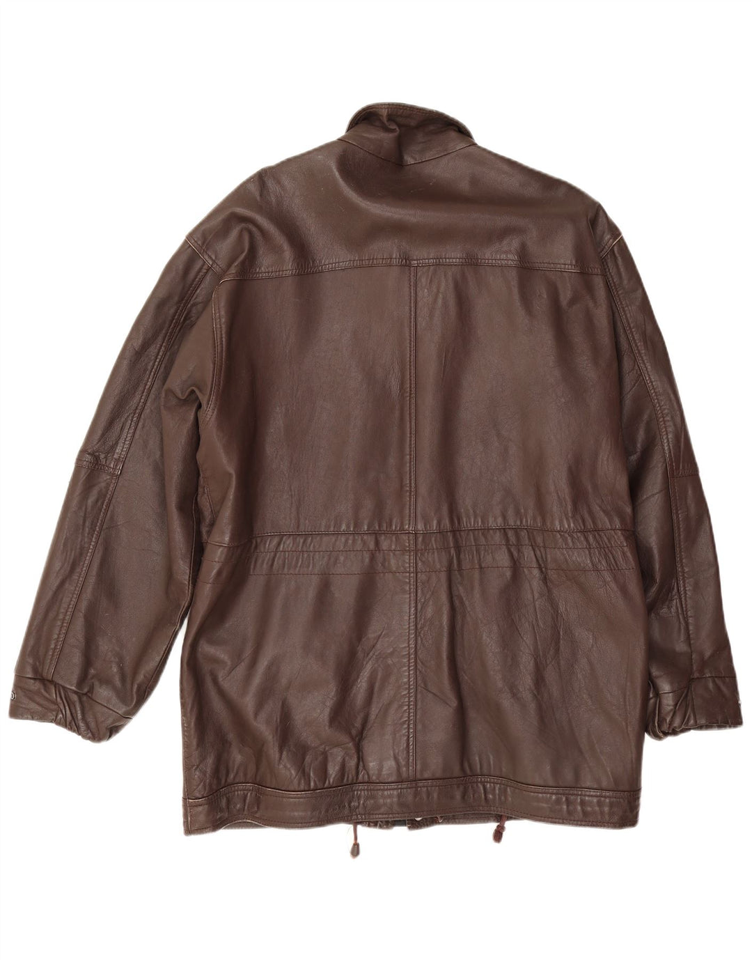 Giacca in pelle vintage da uomo UK 38 in pelle marrone medio