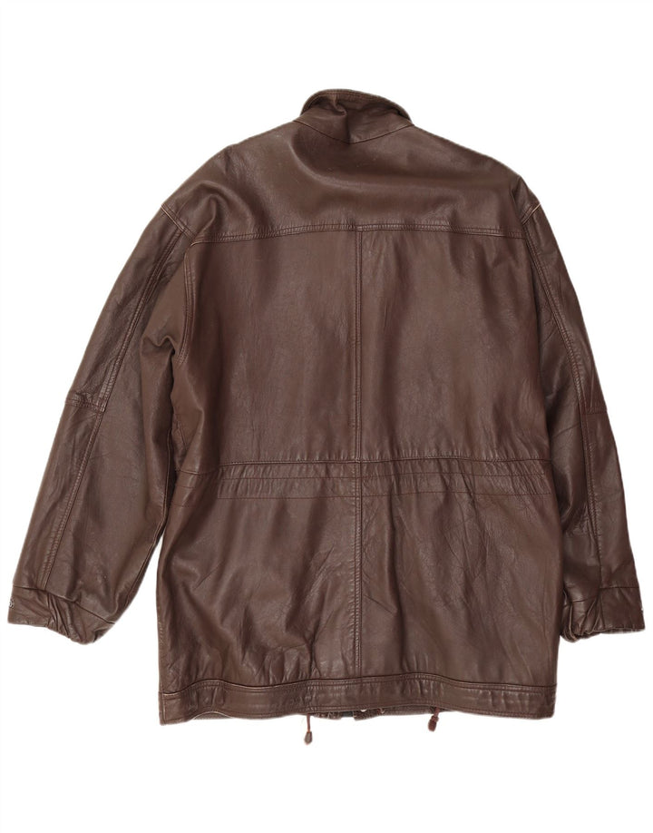 Giacca in pelle vintage da uomo UK 38 in pelle marrone medio