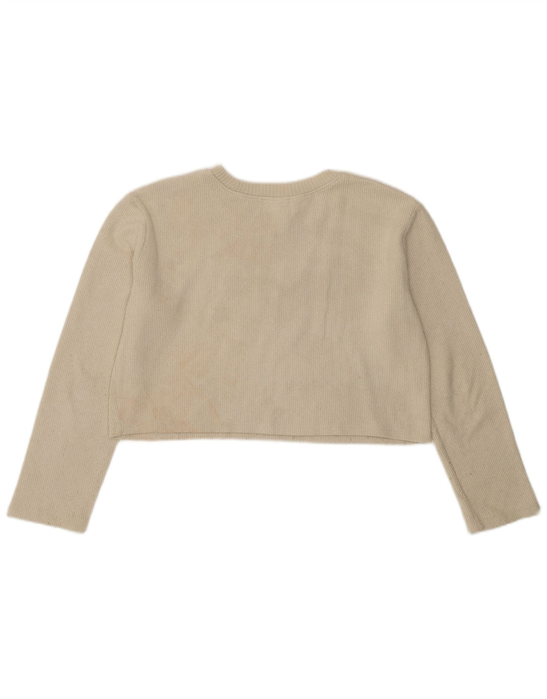 ZARA Womens Oversized Crop Crew Neck Jumper Sweater UK 10 Small White