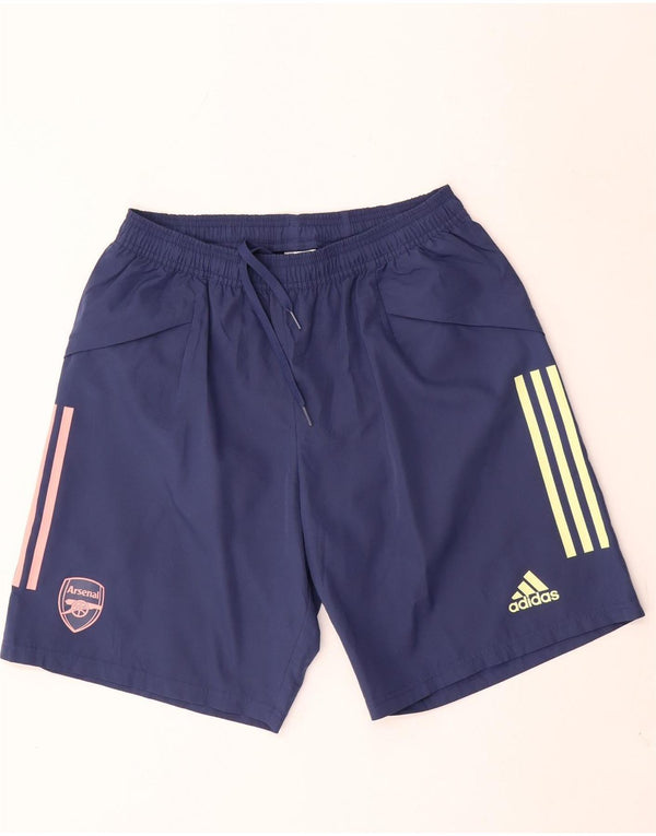 Pantaloncini sportivi Adidas da uomo Arsenal grandi in poliestere blu navy