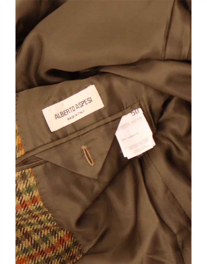 Giacca Blazer da Uomo a 3 Bottoni Alberto Aspesi IT 50 Large Pied De Poule Giallo