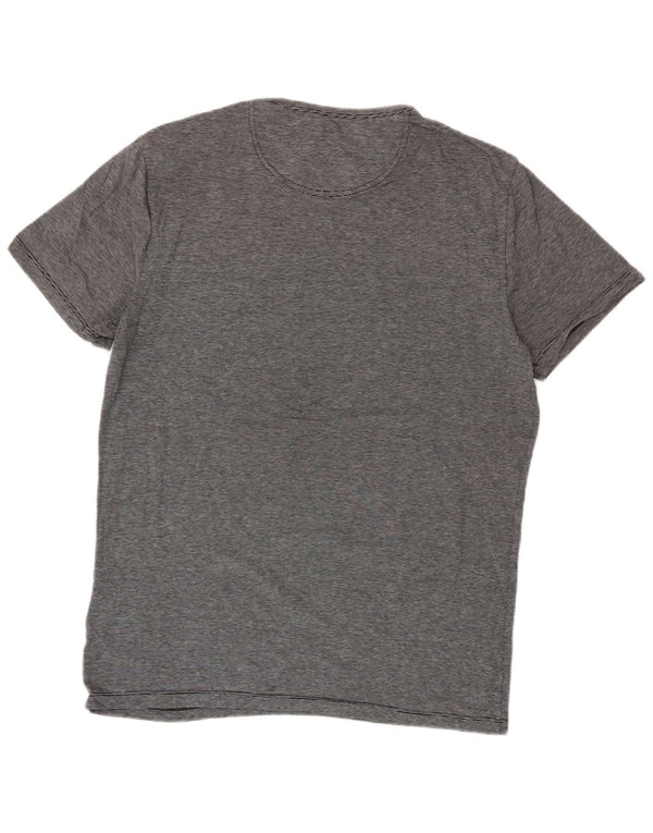 T-shirt da uomo Superdry Top grande in cotone gessato grigio