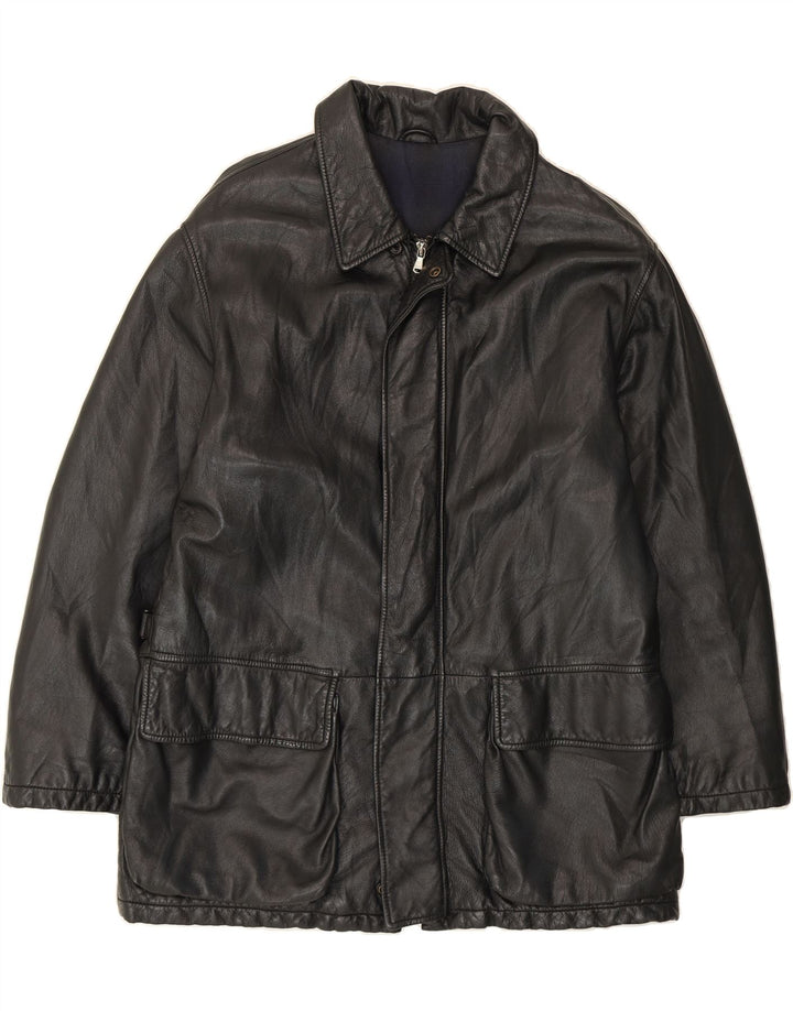 SCOUT Mens Leather Jacket UK 42 XL Black Leather Vintage Scout and Second-Hand Scout from Messina Hembry 