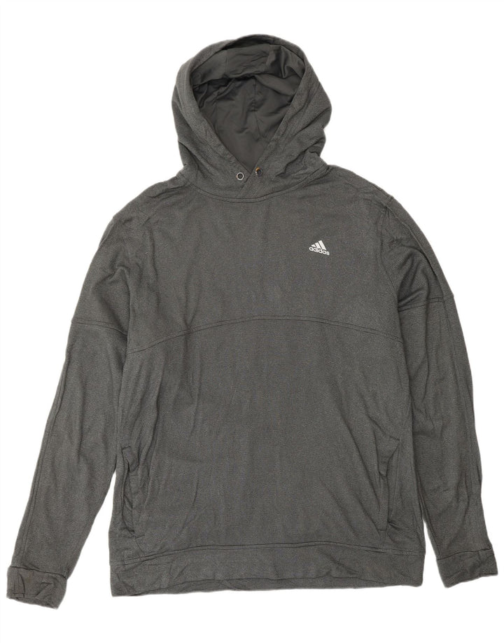 Felpa con cappuccio ADIDAS da uomo Climawarm XL poliestere maculato grigio