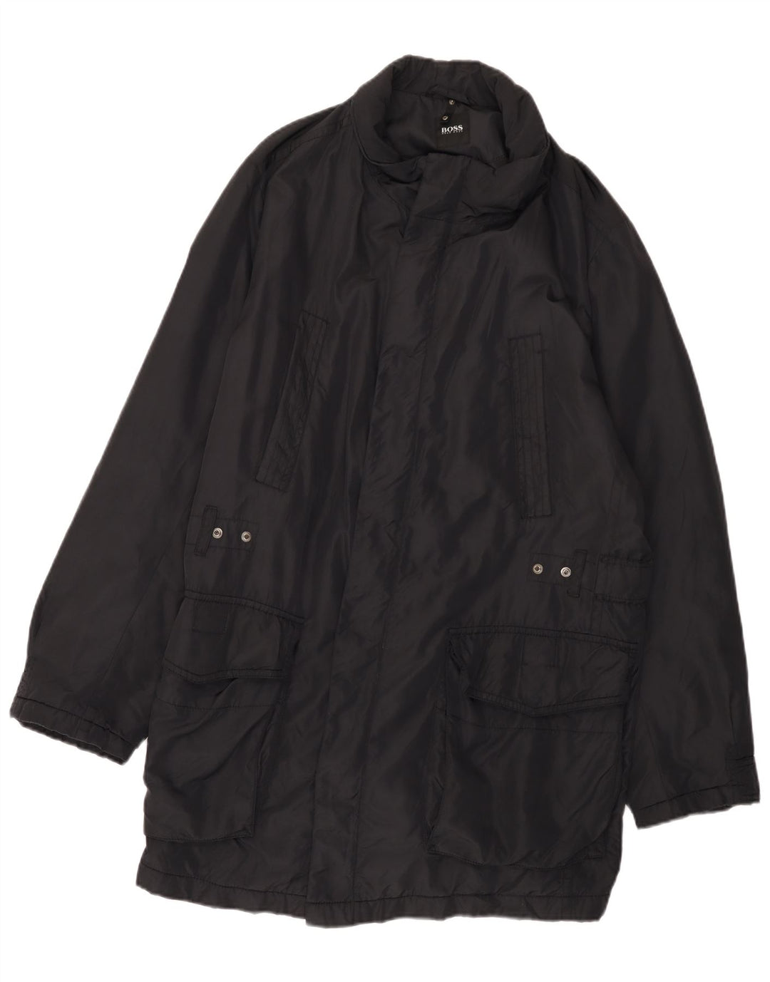 Cappotto da uomo Hugo Boss IT 50 Large Nero in poliammide