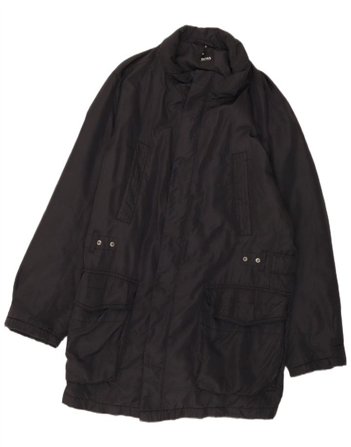 Cappotto da uomo Hugo Boss IT 50 Large Nero in poliammide