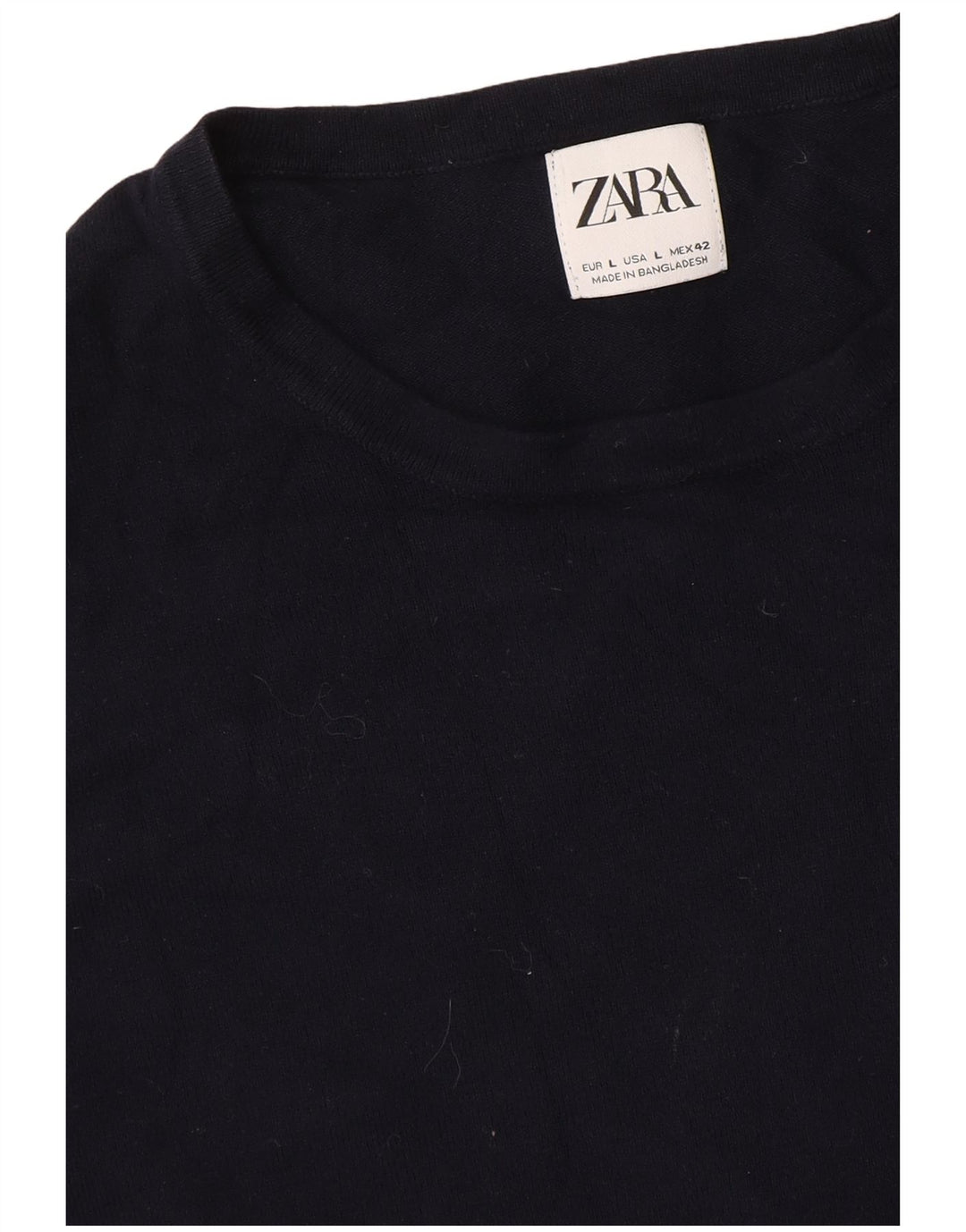Maglione maglione girocollo da uomo Zara grande blu navy