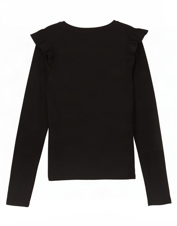 Top Zara Trafaluc da donna a maniche lunghe UK 12 medio nero