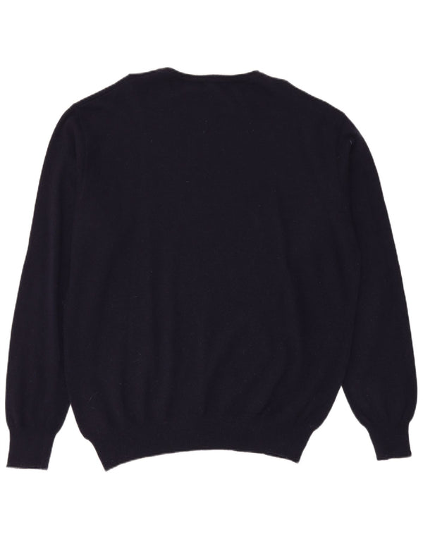 Maglione maglione girocollo da uomo Kappa XL blu navy in lana d'agnello