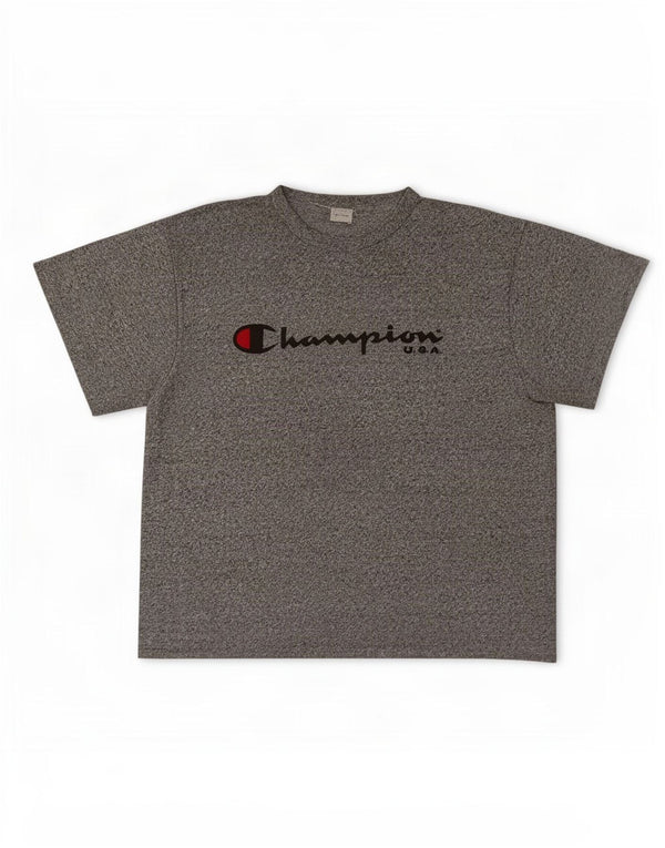 T-shirt grafica da uomo Champion Top grande grigio chiazzato
