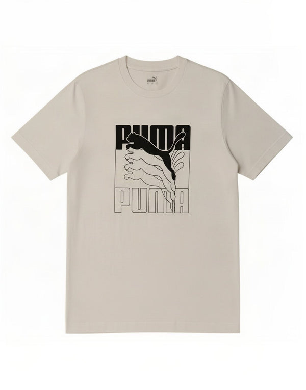 T-shirt grafica da uomo Puma Top Small in cotone bianco