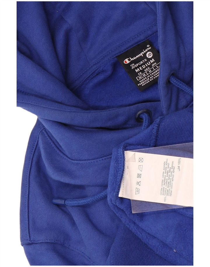 Maglione con cappuccio grafico da uomo Champion in cotone blu medio