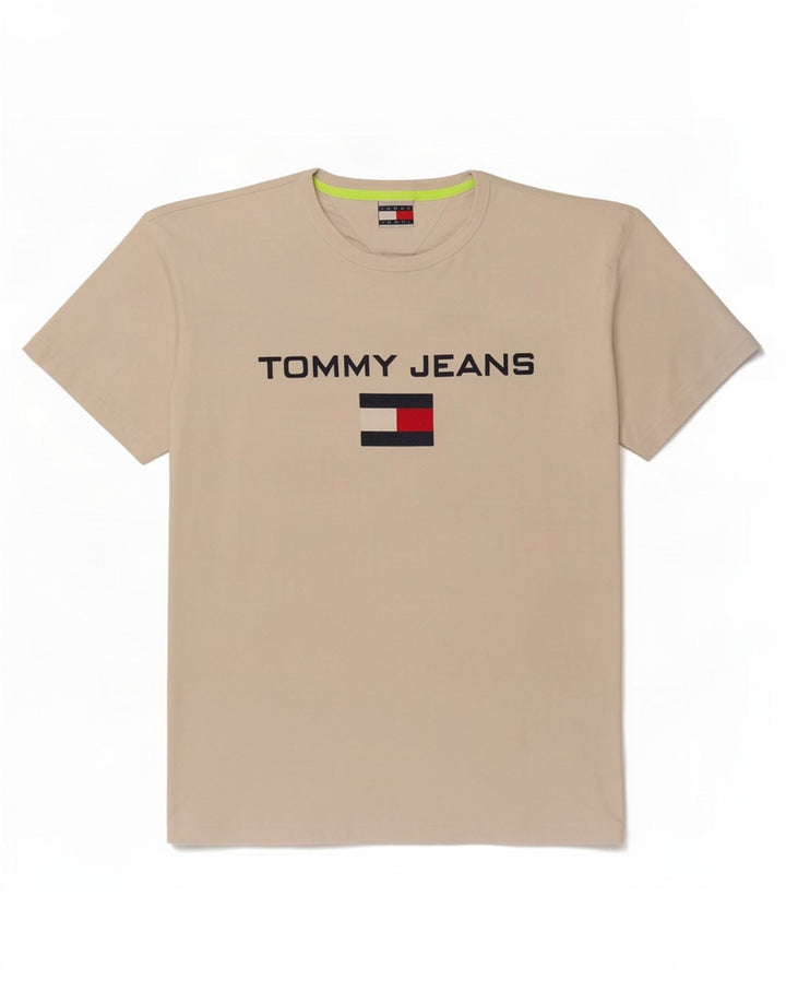 T-shirt grafica da uomo Tommy Hilfiger Top in cotone beige medio