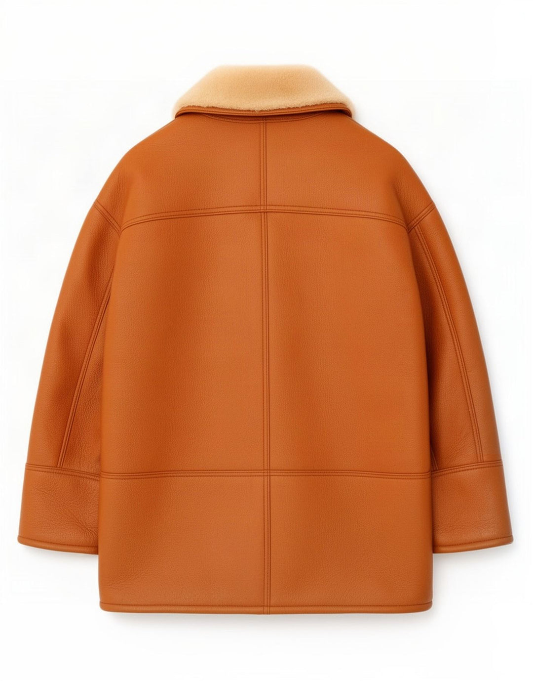 Giubbotto vintage in shearling da uomo IT 48 Colorblock marrone medio