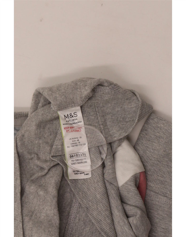 Felpa corta da donna Marks & Spencer UK 20 2XL Blocco di colore grigio