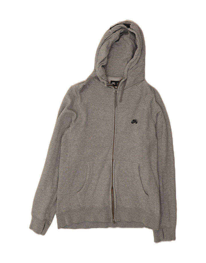 NIKE Mens Graphic Zip Hoodie Sweater Large Grey Cotton Vintage Nike and Second-Hand Nike from Messina Hembry 