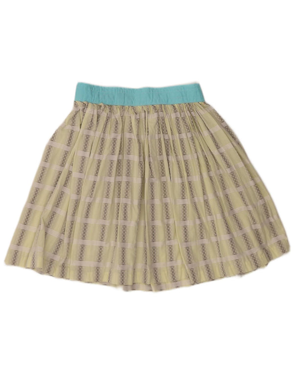 Gonna a pieghe vintage da donna W26 piccolo quadretto verde