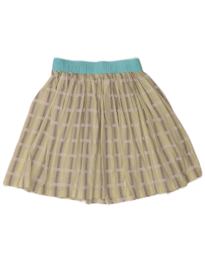 Gonna a pieghe vintage da donna W26 piccolo quadretto verde