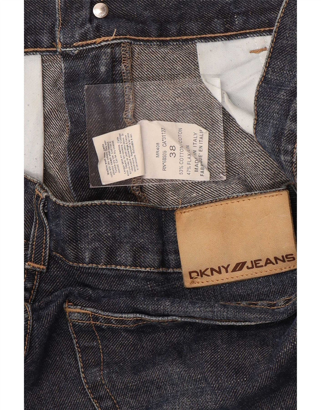 Jeans dritti da uomo Dkny W38 L31 cotone blu navy