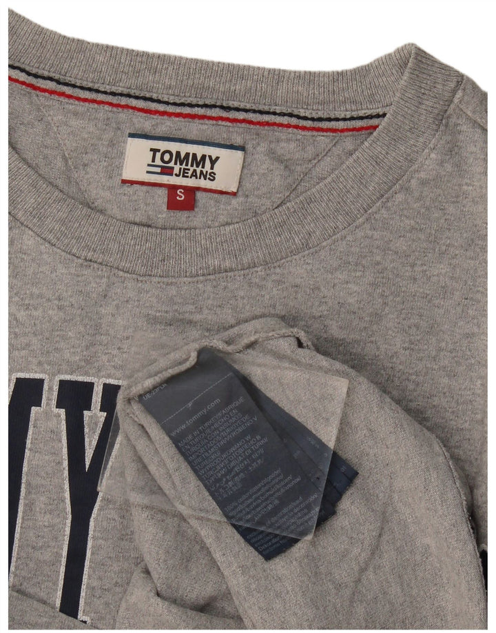 T-shirt grafica da uomo Tommy Hilfiger Top piccola in cotone grigio
