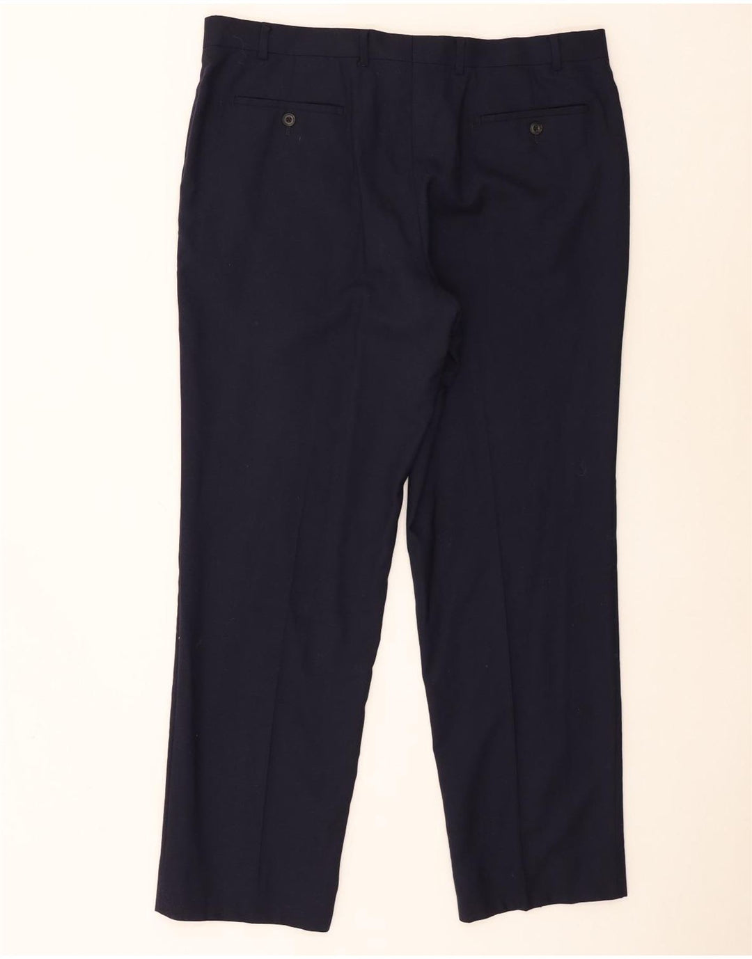 Pantaloni da abito vestibilità regolare da uomo Marks & Spencer W38 L31 lana blu navy
