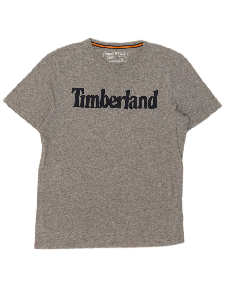 T-shirt grafica da uomo con vestibilità regolare Timberland, cotone grigio medio
