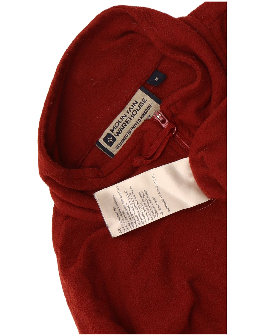 Maglione in pile da uomo con collo con zip Mountain Warehouse UK 12 Medium Maroon