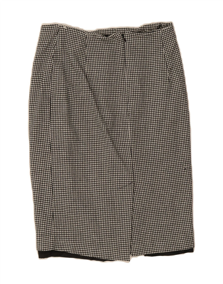 OASIS Womens Midi Skirt UK 12 Medium W30  White Houndstooth Vintage Oasis and Second-Hand Oasis from Messina Hembry 
