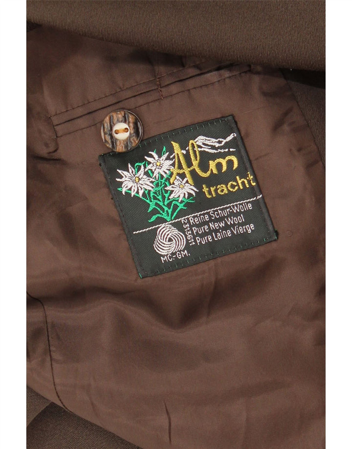 Giacca blazer vintage da uomo a 3 bottoni UK 38 in lana marrone medio