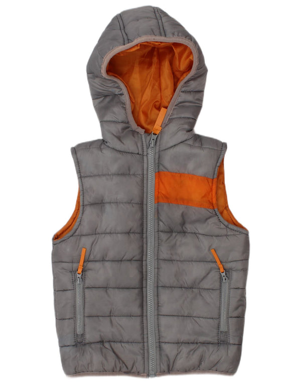 Gilet imbottito con cappuccio da bambino BENCH 2-3 anni in poliestere color block grigio