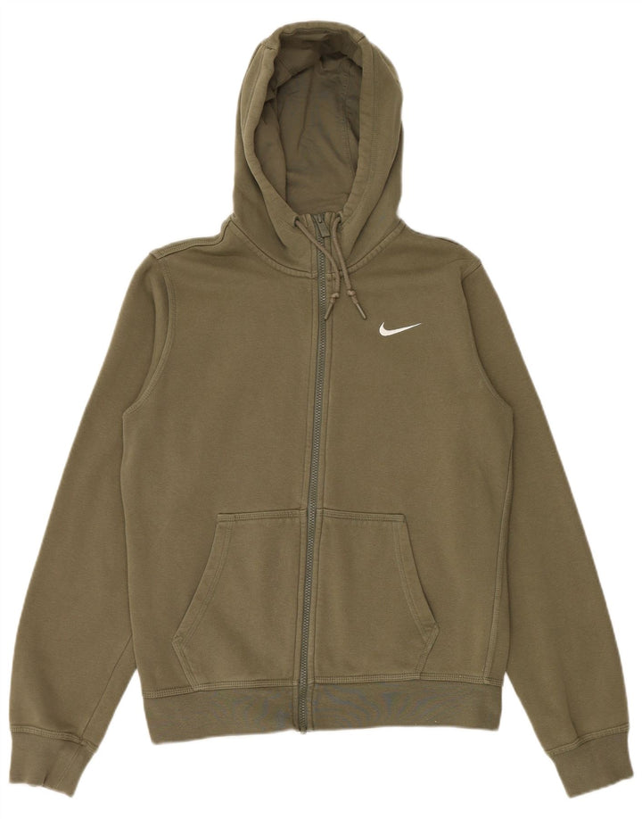 Felpa con cappuccio e zip Nike da uomo piccola in cotone kaki