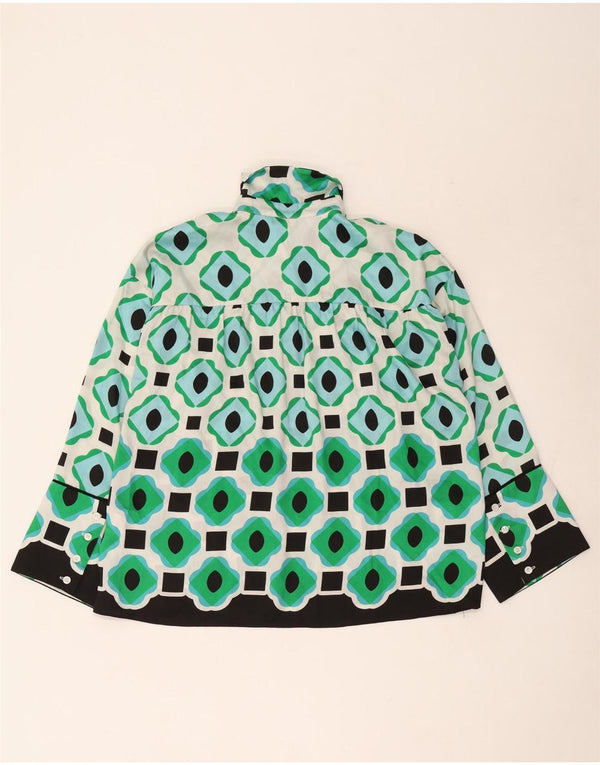 Camicetta camicia oversize da donna Zara UK 6 XS poliestere geometrico verde