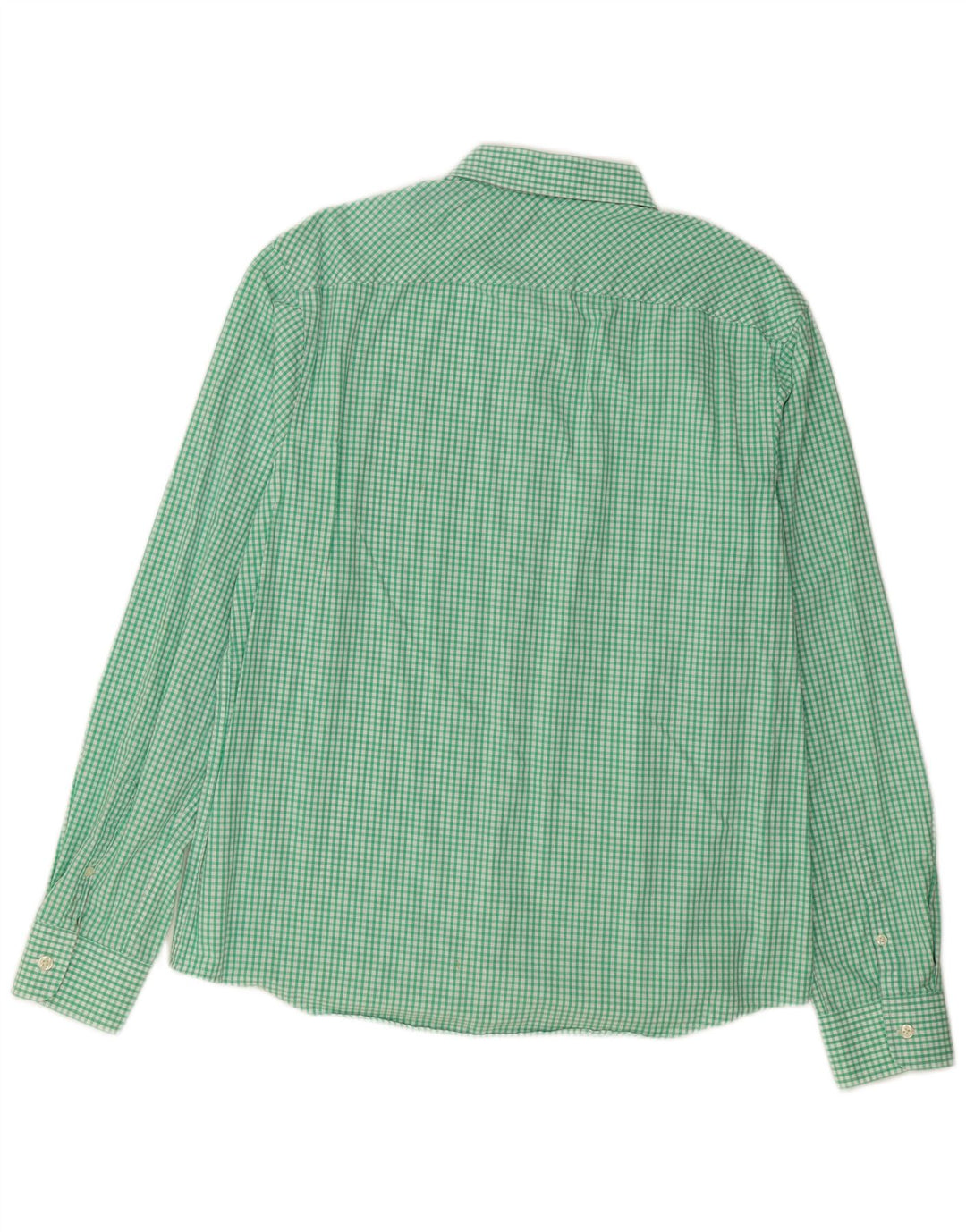 PENGUIN Mens Heritage Slim Fit Shirt Large Green Gingham Cotton