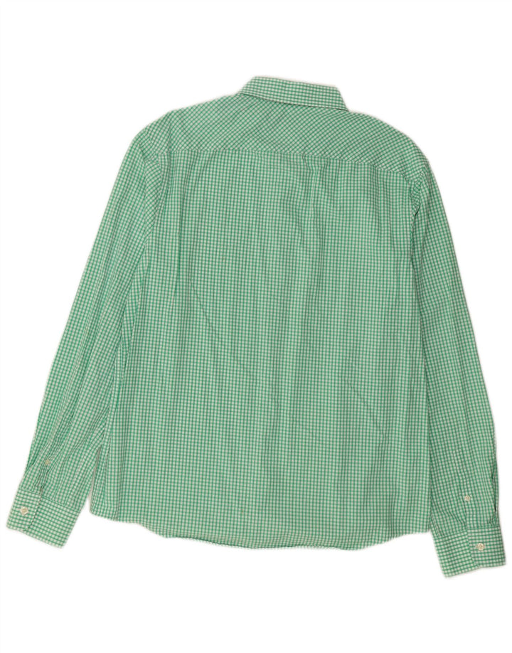 PENGUIN Mens Heritage Slim Fit Shirt Large Green Gingham Cotton