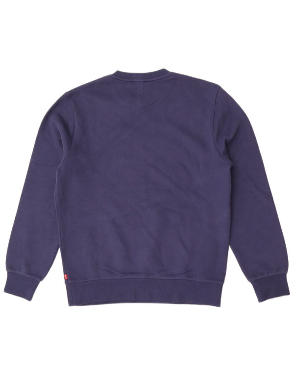 Levi's Uomo Graphic Standard Fit Felpa Maglione Piccolo Blu Navy Classico