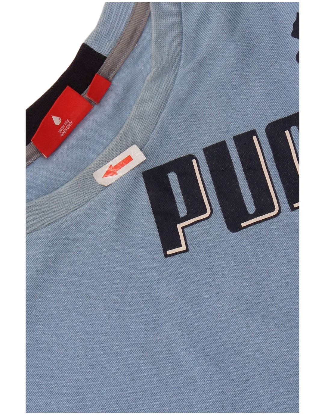 PUMA Top grafico da uomo a maniche lunghe XL in cotone blu