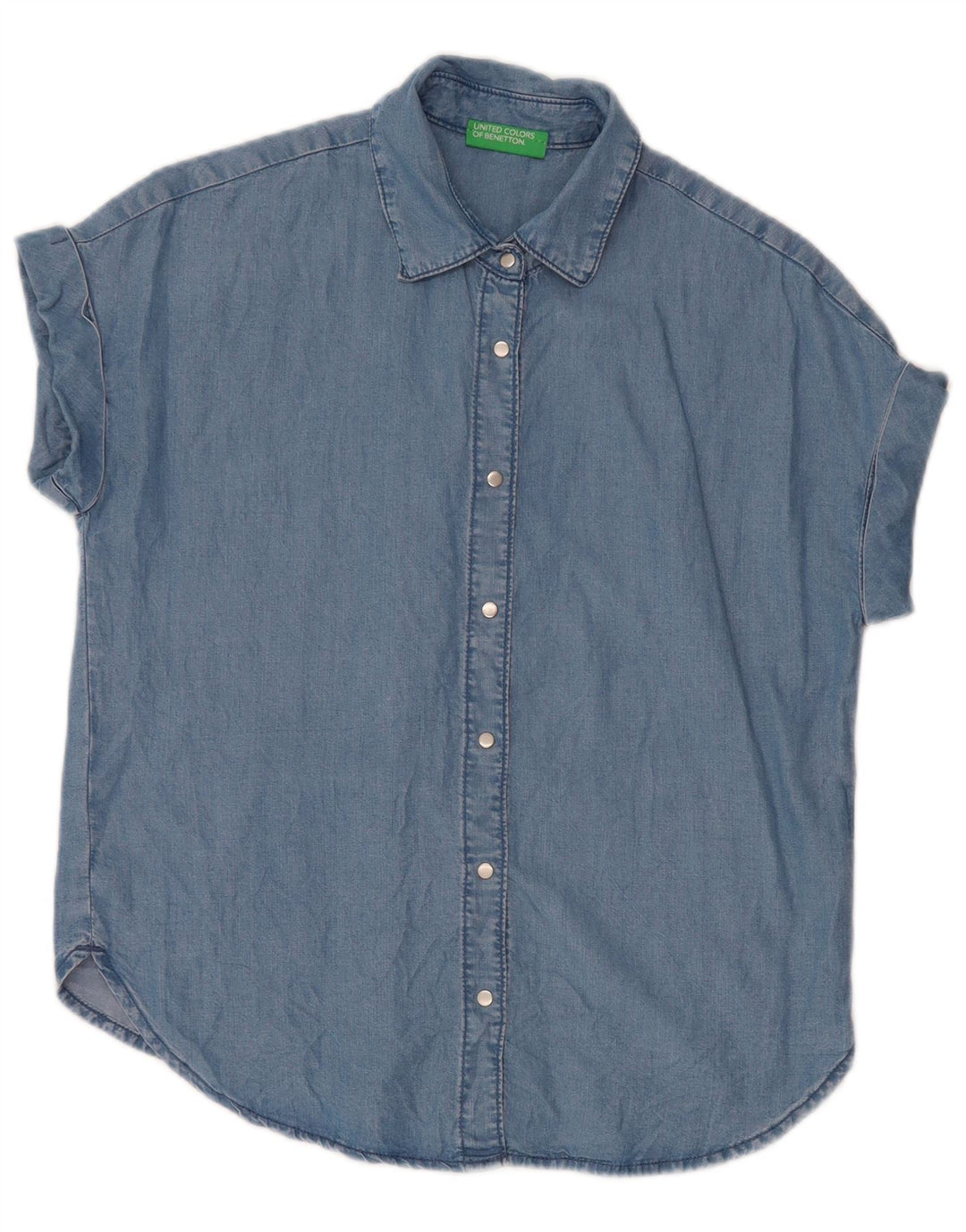 Camicia a maniche corte da donna BENETTON UK 14 Blu medio